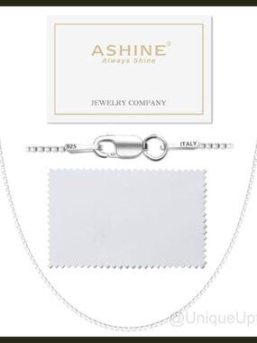 Sterling Silver Box Chain Necklace 20 Inch Lobster Clasp